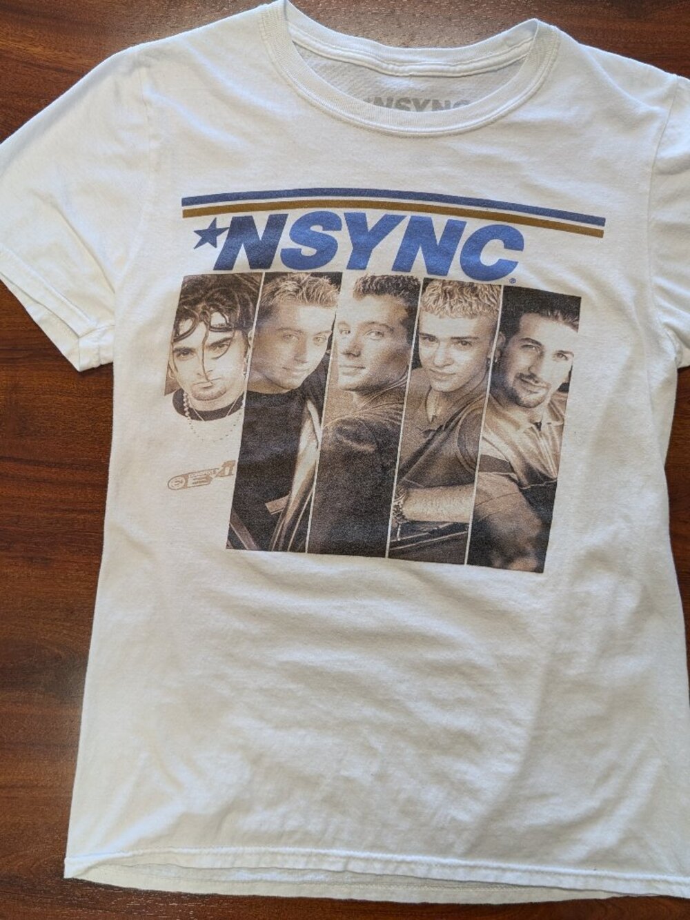 *NSYNC Beige Debut Album Logo Crew Neck Short Sleeve T-Shirt Unisex Adult SM